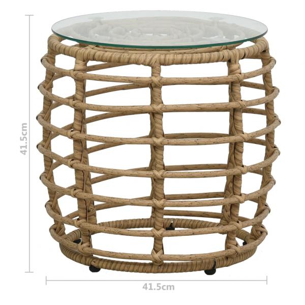 3-tlg. Bistro-Set Poly Rattan Eiche