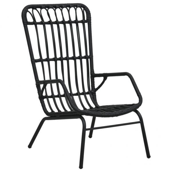 ARDEBO.de - Gartenstuhl Poly Rattan Schwarz