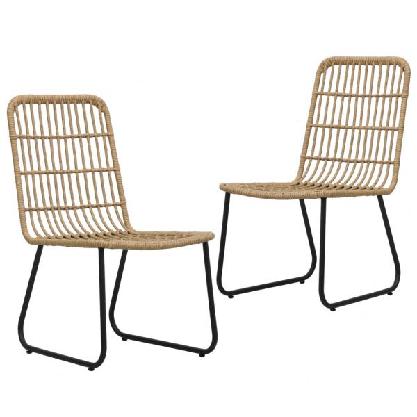 ARDEBO.de - Gartenstühle 2 Stk. Poly Rattan Eiche