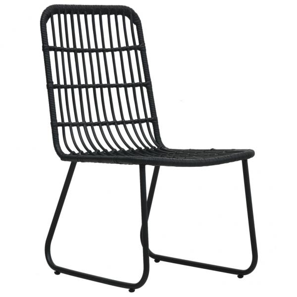 3-tlg. Bistro-Set Poly Rattan Schwarz