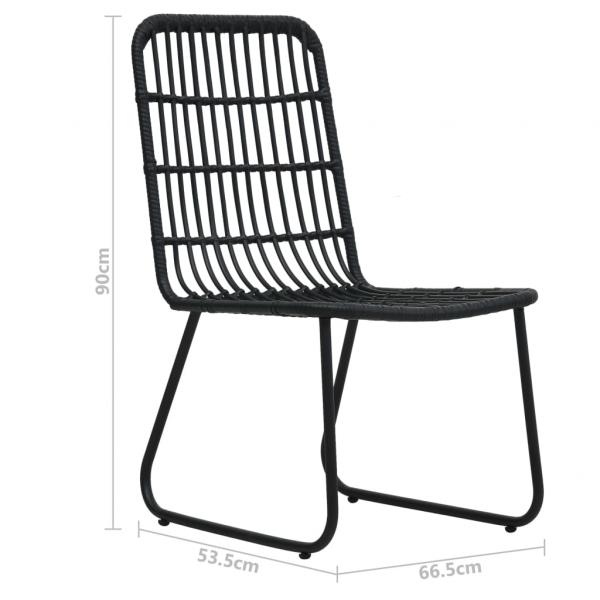 3-tlg. Bistro-Set Poly Rattan Schwarz