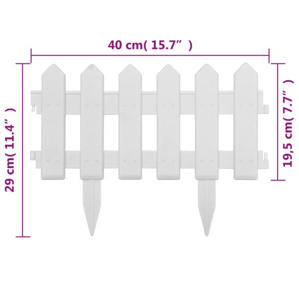 Rasenkanten 25 Stk. Weiß 10 m PP