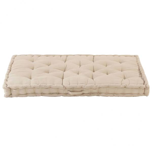 Palettenkissen Baumwolle 120×80×10 cm Beige