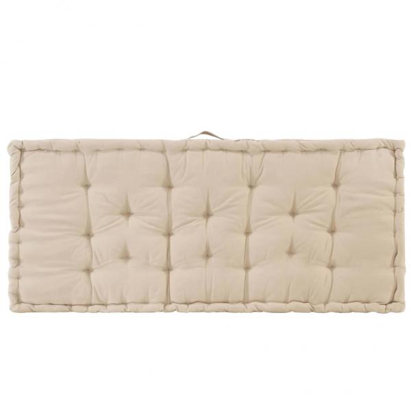 Palettenkissen Baumwolle 120×80×10 cm Beige