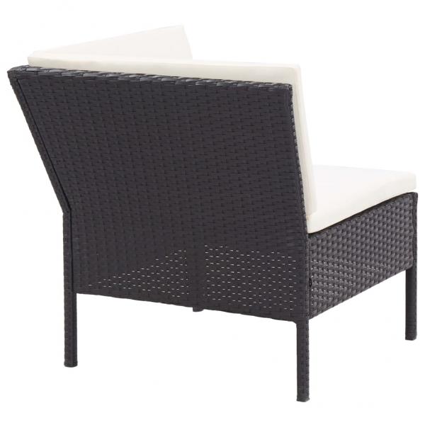 8-tlg. Garten-Lounge-Set mit Auflagen Poly Rattan Schwarz