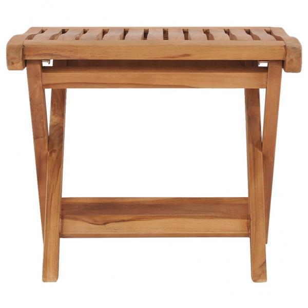 Klappbarer Fußhocker 46,5×49×41,5 cm Massivholz Teak