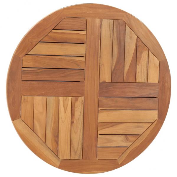 Tischplatte Massivholz Teak Rund 2,5 cm 70 cm