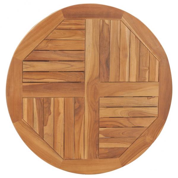 Tischplatte Massivholz Teak Rund 2,5 cm 80 cm