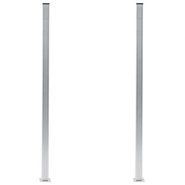 ARDEBO.de - Zaunpfosten 2 Stk. Aluminium 185 cm