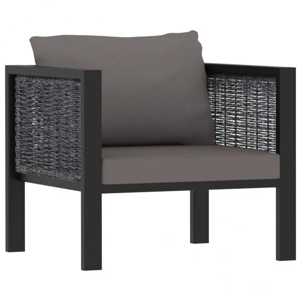 ARDEBO.de - Sofa-Element mit Kissen Poly Rattan Anthrazit