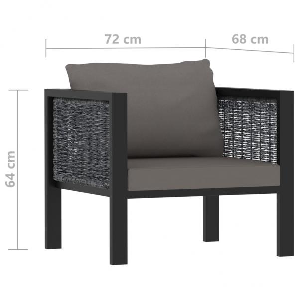 Sofa-Element mit Kissen Poly Rattan Anthrazit