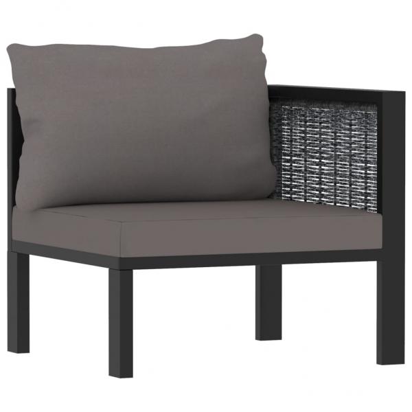 ARDEBO.de - Sofa-Eckelement mit Linker Armlehne Poly Rattan Anthrazit 