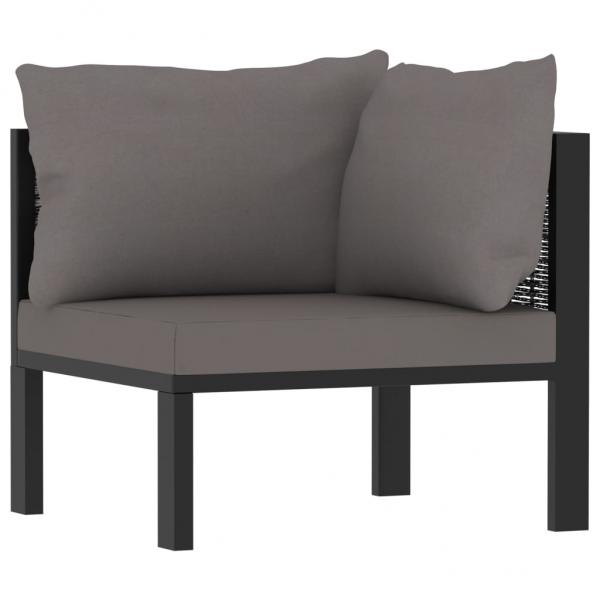 ARDEBO.de - Sofa-Eckelement mit Linker Armlehne Poly Rattan Anthrazit 