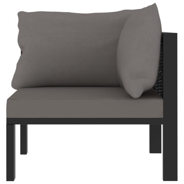 Sofa-Eckelement mit Linker Armlehne Poly Rattan Anthrazit 