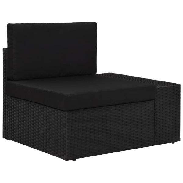 ARDEBO.de - Modulares Sofa-Eckteil mit Armlehne (links) Poly Rattan Schwarz