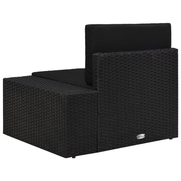 Modulares Sofa-Eckteil mit Armlehne (links) Poly Rattan Schwarz