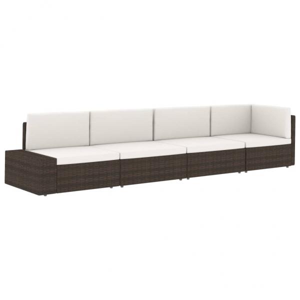 Modulares Sofa-Eckteil mit Armlehne (links) Poly Rattan Schwarz