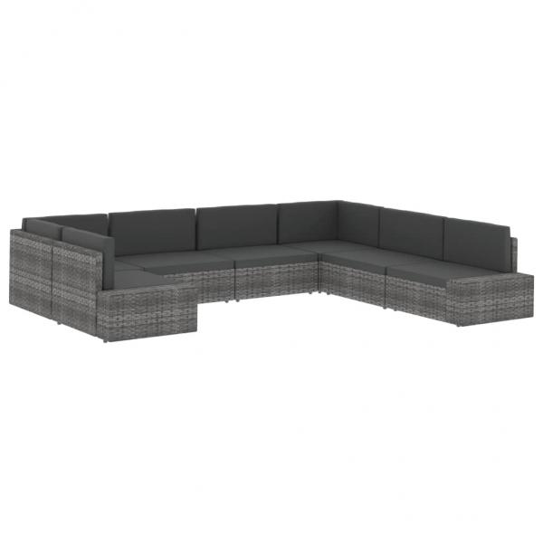 Modulares 2-Sitzer-Sofa Poly Rattan Schwarz