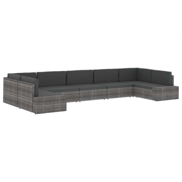 Modulares 2-Sitzer-Sofa Poly Rattan Schwarz