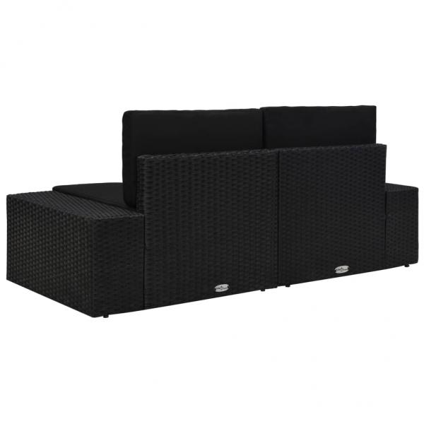 Modulares 2-Sitzer-Sofa Poly Rattan Schwarz