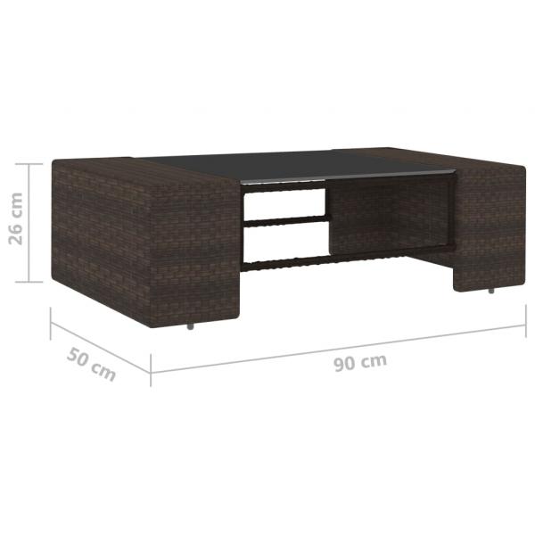 2-tlg. Garten-Lounge-Set Poly Rattan Braun