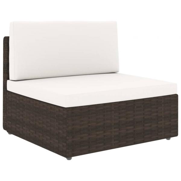 Modulares 3-Sitzer-Sofa Poly Rattan Braun