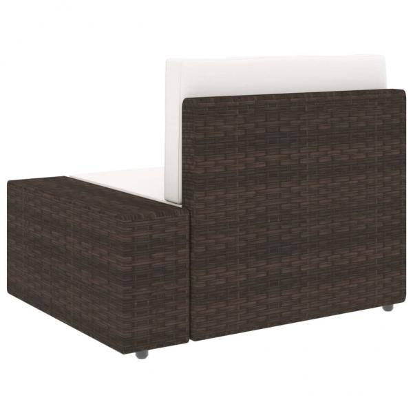 Modulares 3-Sitzer-Sofa Poly Rattan Braun