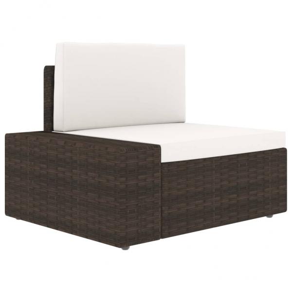 Modulares 3-Sitzer-Sofa Poly Rattan Braun