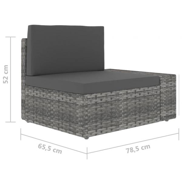 Modulares 2-Sitzer-Sofa Poly Rattan Grau