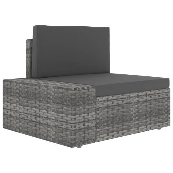 Modulares 2-Sitzer-Sofa Poly Rattan Grau