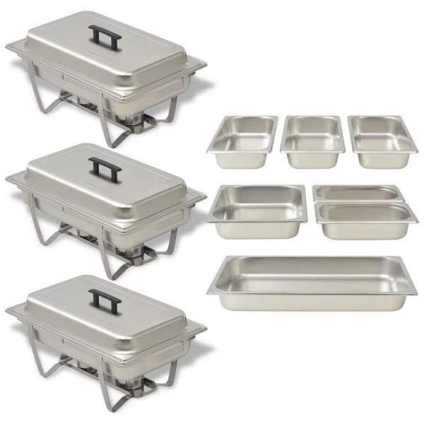 ARDEBO.de - Chafing Dish Set 3-tlg. Edelstahl