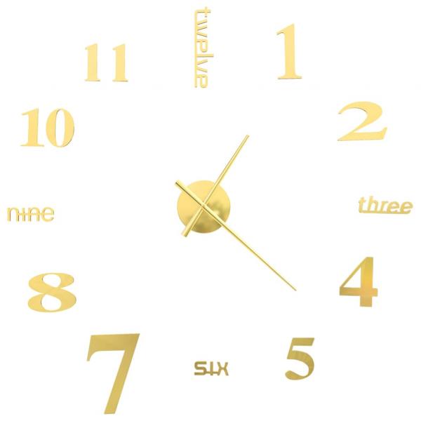 3D-Wanduhr Modernes Design 100 cm XXL Golden