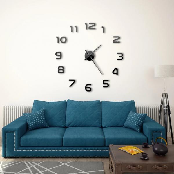 ARDEBO.de - 3D-Wanduhr Modernes Design 100 cm XXL Schwarz