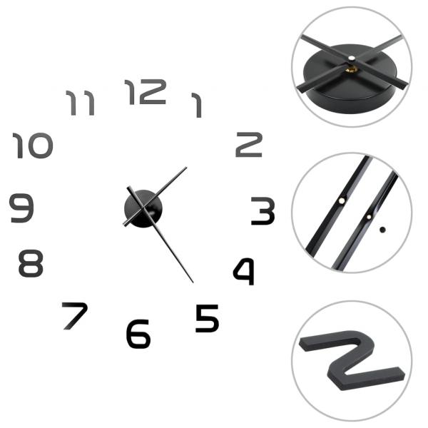 3D-Wanduhr Modernes Design 100 cm XXL Schwarz