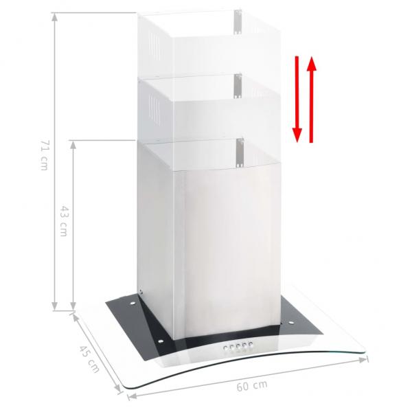 Wandmontierte Dunstabzugshaube 60 cm Edelstahl 756 m³/h LED