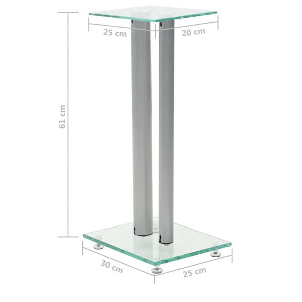 Lautsprecherständer Säulen-Design 2 Stk. Hartglas Silbern