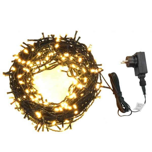 Lichterkette mit 600 LEDs 60 m 8 Lichteffekte IP44 Warmweiß