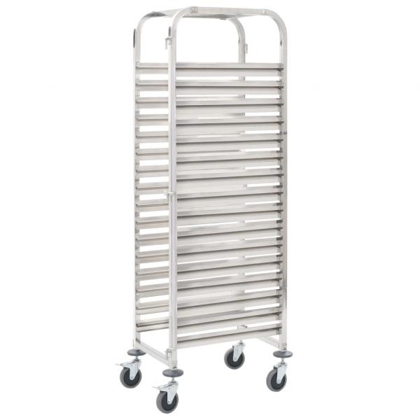 ARDEBO.de - Tablettwagen für 16 Tabletts 38x55x163 cm Edelstahl