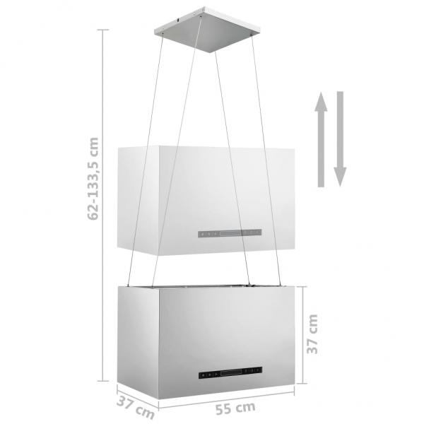 Hängende Inselhaube Touch-Sensor LCD 55 cm Edelstahl