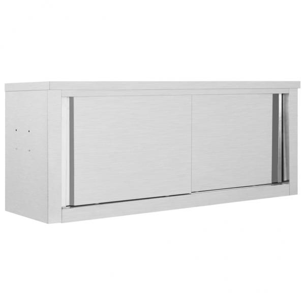 ARDEBO.de - Wandhängeschrank mit Schiebetüren 120×40×50 cm Edelstahl