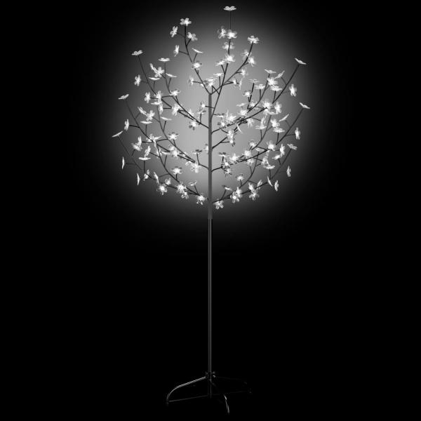 Weihnachtsbaum 120 LEDs Kaltweißes Licht Kirschblüten 150 cm