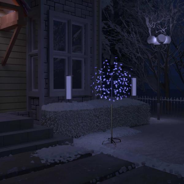 ARDEBO.de - Weihnachtsbaum 120 LEDs Blaues Licht Kirschblüten 150 cm