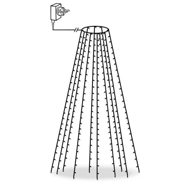 Weihnachtsbaum-Lichternetz mit 250 LEDs 250 cm