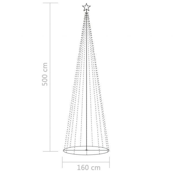 Weihnachtsbaum in Kegelform 752 LEDs Bunt 160x500 cm