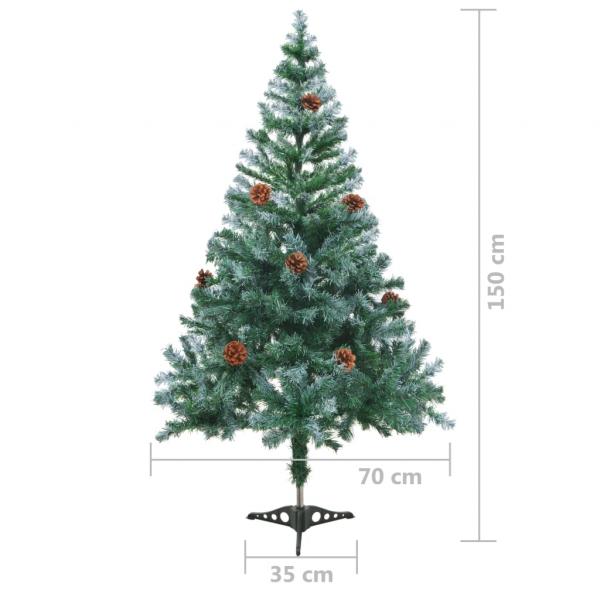 Künstlicher Weihnachtsbaum mit Tannenzapfen gefrostet 150 cm