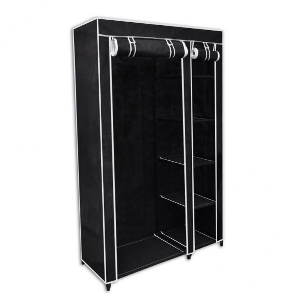 ARDEBO.de - Faltbarer Stoffschrank Schwarz 110 x 45 x 175 cm 