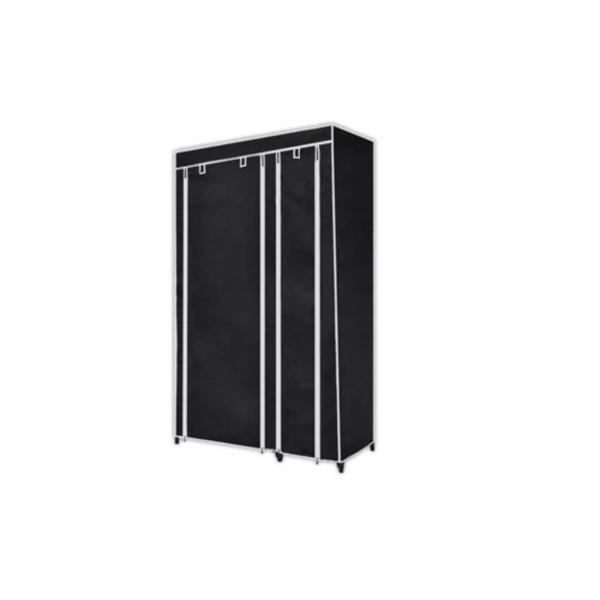 Faltbarer Stoffschrank Schwarz 110 x 45 x 175 cm 