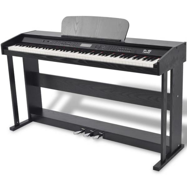 ARDEBO.de - Digitalpiano mit 88 Tasten und Pedalen Schwarz Melaminplatte  