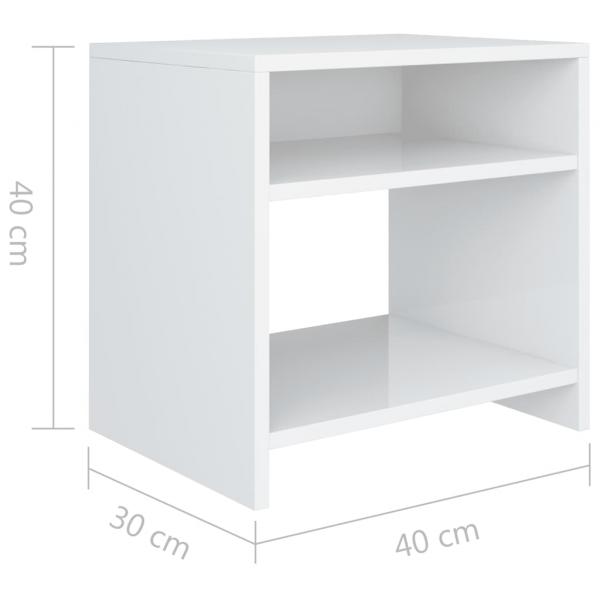 Nachttisch Hochglanz-Weiß 40x30x40 cm Holzwerkstoff