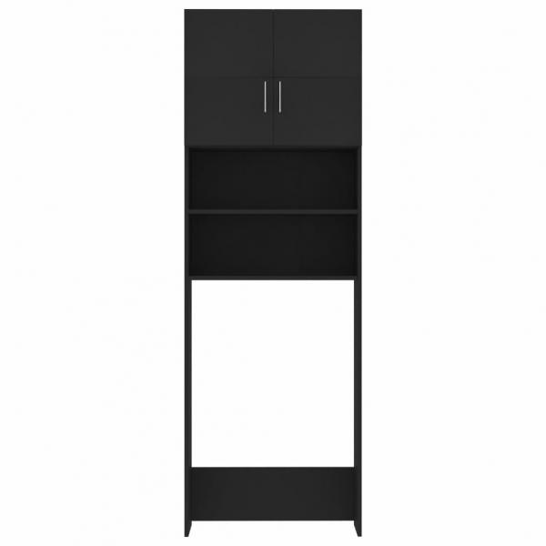 Waschmaschinenschrank Schwarz 64x25,5x190 cm Holzwerkstoff